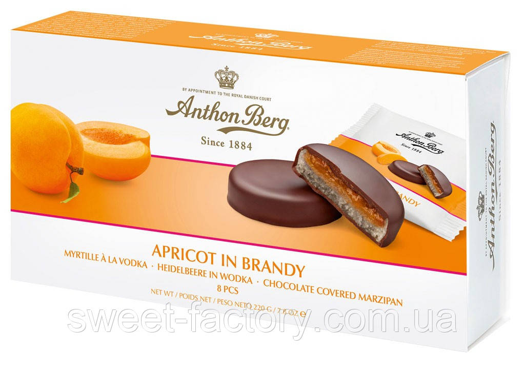 Anthon Berg Apricot in brandy 8s 220 g