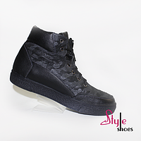 Ботинки мужские кожаные со вставками на шнуровке на плоской подошве Style Shoes