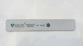 Пилка для нігтів Salon Professional Granite сіра пряма широка 80/80