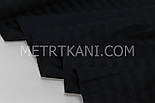 Страйп сатин чорний смужка 1*1см ширина 240 см № VS-55713, фото 4