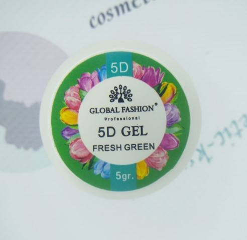 Global Гель для дизайну 5D Gel Fresh Green 5гр.(Свіжий зелений)