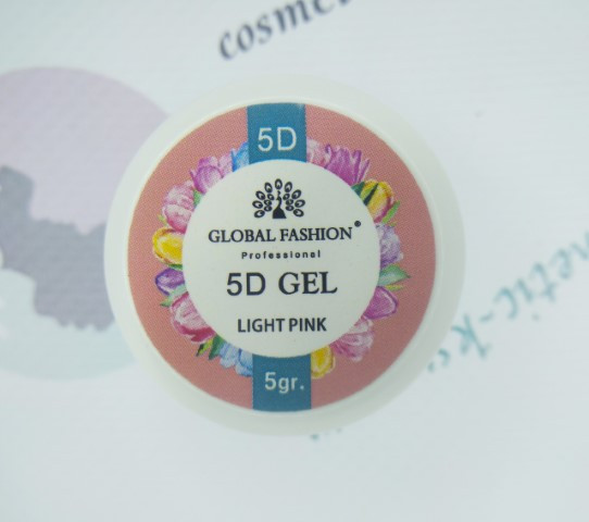 Global Гель для дизайну 5D Gel Light Pink (Світло-рожевий) 5гр.