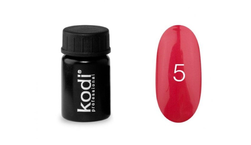 Кольорова гель фарба для дизайну нігтів Kodi Professional №5 малиновий, 4мл (старий дизайн)