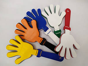 Долоньки хлопалки пластикові, для спортивних фанатів, атрибут для уболівальників футболу.