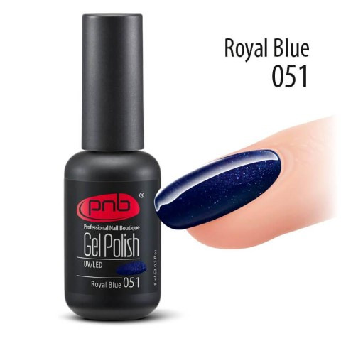 Гель-лак PNB №051 royal blue (королівський синій) 8 мл.