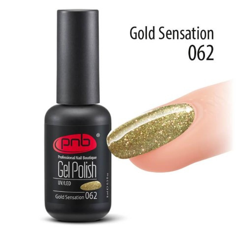 Гель-лак PNB №062 gold sensation (золота сенсація) 8 мл.