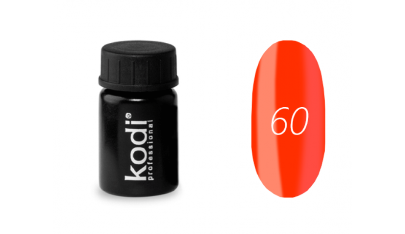 Кольорова гель фарба для дизайну нігтів Kodi Professional №60 червоний, 4мл (старий дизайн)
