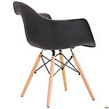 Пластикове крісло AMF Salex PL Wood чорне сидіння ніжки Лофт, фото 7