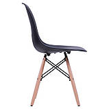 Пластиковий стілець Тауер-Вуд чорний дерев'яні ніжки Лофт, фото 4