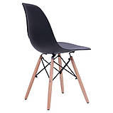 Пластиковий стілець Тауер-Вуд чорний дерев'яні ніжки Лофт, фото 6