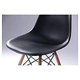 Пластиковий стілець Тауер-Вуд чорний дерев'яні ніжки Лофт, фото 8