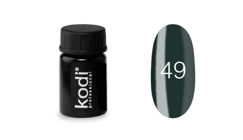 Кольорова гель фарба для дизайну нігтів Kodi Professional №49темно зелений, 4мл (старий дизайн)