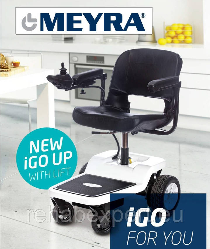Компактне мобільне крісло з електропідіймачем Meyra iGo Standard (9106404) Indoor Power Chair 6 km/h