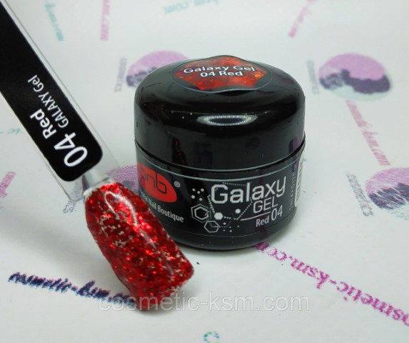 Гель для дизайну нігтів PNB Galaxy gel 5мл №04 Red