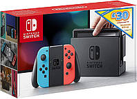 Игровая консоль Nintendo Switch with Neon Red Blue Joy-Con + £30 Nintendo eShop Voucher (Switch)