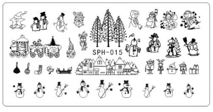 Пластина для стемпінгу SPH-015 Новий Рік, Різдво, New Year, Christmass