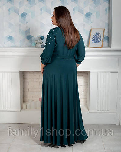 Купить Нарядное длинное платье больших размеров красного цвета., цена ...