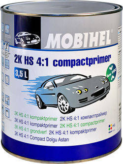 Грунт компактпраймер Mobihel 2К HS 4:1 WINTER LOW VOC 1л сірий + затверджувач 750 0,25 л, фото 1