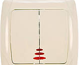 VIKO CARMEN Вимикач подвійний з підсвічуванням білий/крем, фото 2