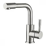 Змішувач для умивальника з високим поворотним виливом (неіржавка сталь) ZERIX LR1098-4 SUS304, фото 3