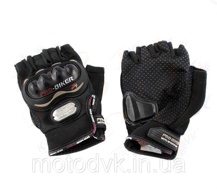 Мотоперчатки Pro-Biker без пальців чорні, розмір XXL (MCS-04)