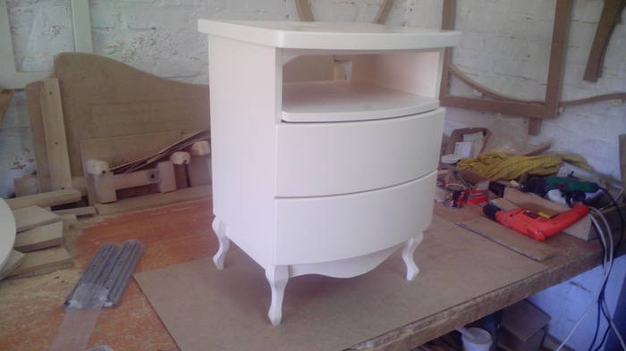 Тумба прикроватная дерево "Ариель с полкой " Белая, цена 4900 грн ...