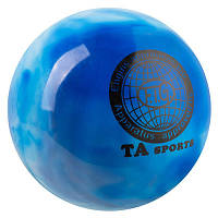 Мяч гимнастический TA SPORT, 400грамм, 19 см, мраморный голубой.