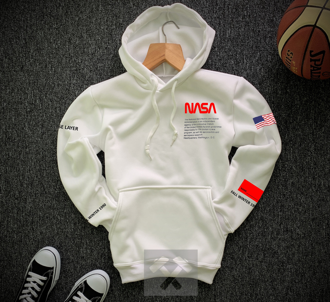 Чоловічий білий світшот Nasa, фото 1