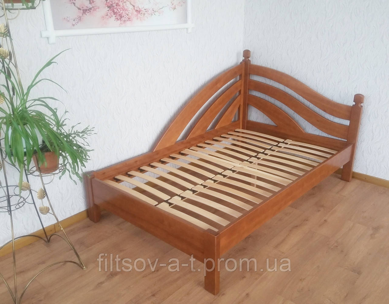Угловая кровать для детей деревянная односпальная из натурального дерева "Радуга - 2" - фото 5 - id-p1061418407