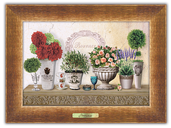 Класична дерев'яна картина "Прованс" - "Букети жоржин та троянд"