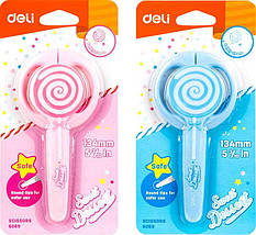 Ножиці дитячі Deli 6069E мікс 134 см, "Цукерка" безпечні, в чохлі, фото 2