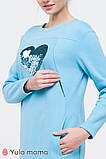 Тепла сукня для вагітних та годування MILANO DR-49.181 блакитна, фото 3