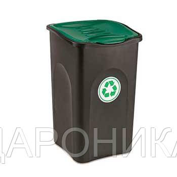 МУСОРНЫЙ БАК STEFANPLAST ECOGREEN BIN 50 Л ЗЕЛЕНАЯ КРЫШКА