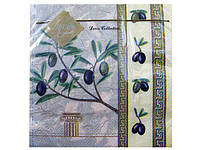 Дизайнерская салфетка (ЗЗхЗЗ, 20шт) Luxy Грецкая оливка (607) (1 пач)
