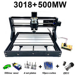Гравер CNC 3018 PRO фрезер ЧПУ верстат + лазер 500 мВт