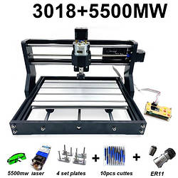 Гравер CNC 3018 PRO фрезер ЧПУ верстат + лазер 5500 мВт
