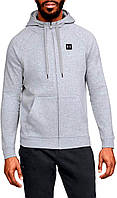 Сірий чоловічий джемпер на блискавці,з капюшоном Under Armour RIVAL FLEECE FZ HOODY 1320737-036