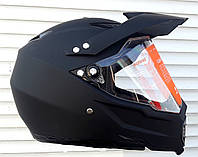 Шлем кроссовый чёрный матовый Эндуро c визиром