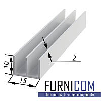Ш-профиль алюминиевый 15х10х2 / AS