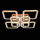 Світлодіодна люстра 192 Вт з підсвічуванням основи та пультом д/к коллір каркасу хром D-A9171/4+4 HR LED 3color dimmer, фото 4