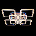 Світлодіодна люстра 192 Вт з підсвічуванням основи та пультом д/к коллір каркасу хром D-A9171/4+4 HR LED 3color dimmer, фото 5