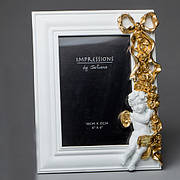 Рамка для фото "Янголятко", білий, золотий, 16х21 см, EL-022
