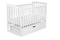 Ліжко дитяче DeSon Bimbi з опускний боковиною та ящиком (MRIYA), білий