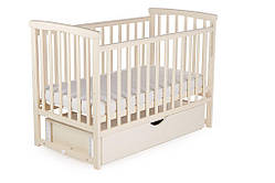 Ліжко дитяче DeSon Bimbi з опускний боковиною та ящиком (MRIYA), ваніль