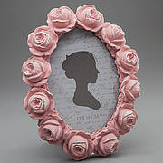 Фоторамка овальна Троянди рожевий 19х24 см EL-025