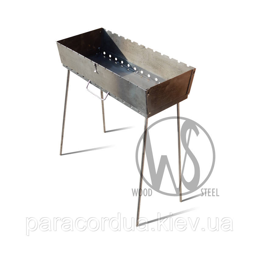 Мангал-валізу на 10 шампурів, 2 мм. розбірний, складаний, портативний, компактний для шашлику і гриля