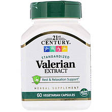 Екстракт валеріани 21st Century "Valerian Extract" (60 капсул)
