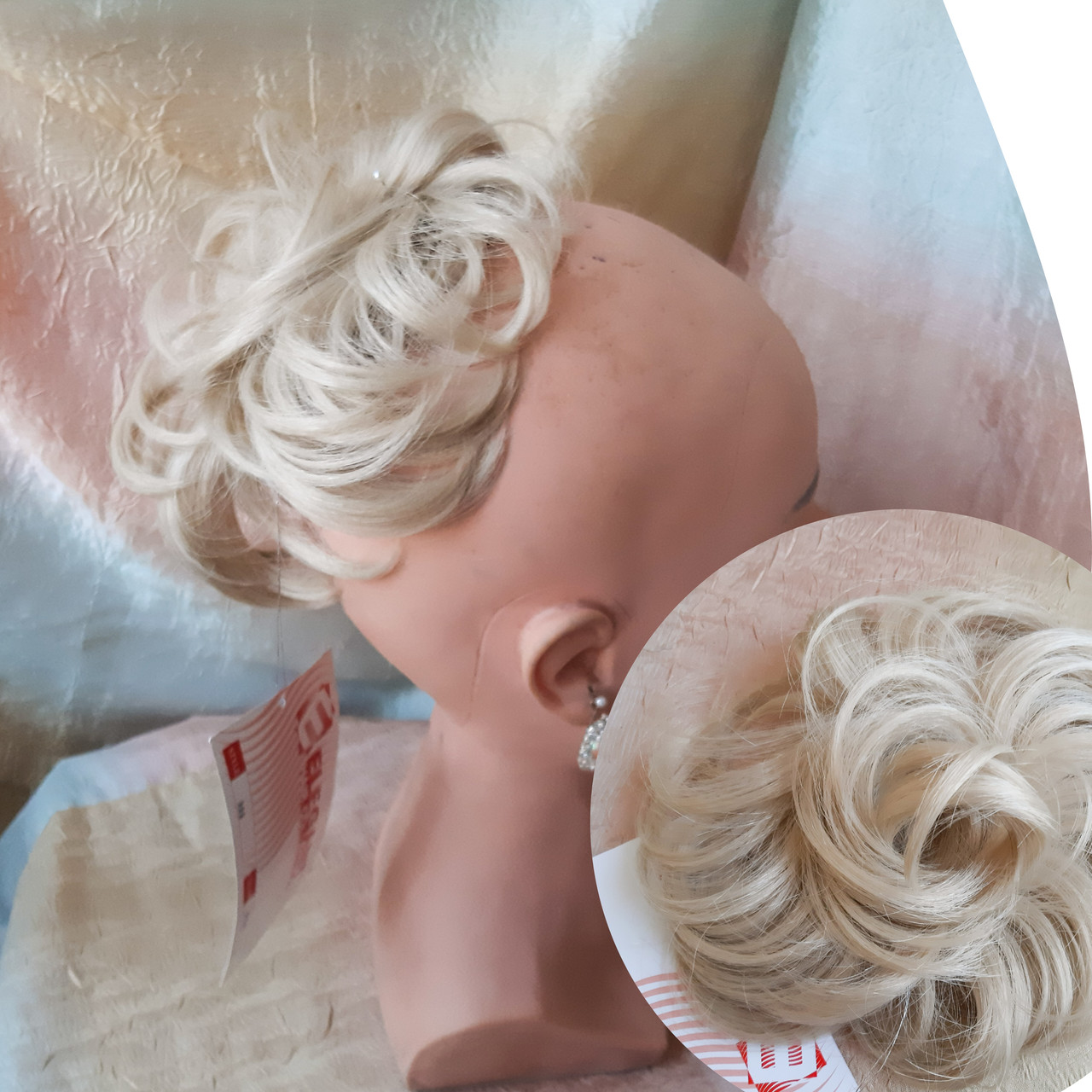 Гумка шиньон из канекалона перлинний блонд 990-122, фото 1