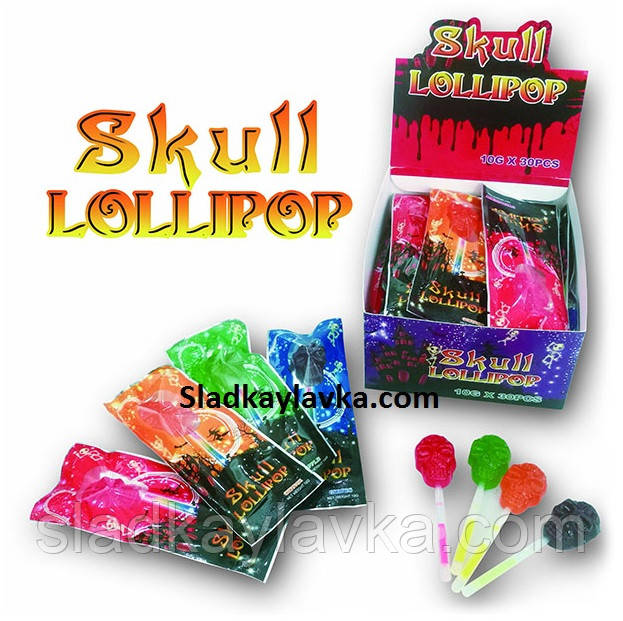 Льодяник Скелетон Skull Lollipop 30 шт (Prestige)