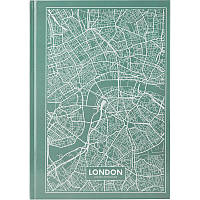 Книга записна А4 Maps London, 96арк., кліт., бірюзовий